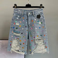 Geometric Denim Skirt