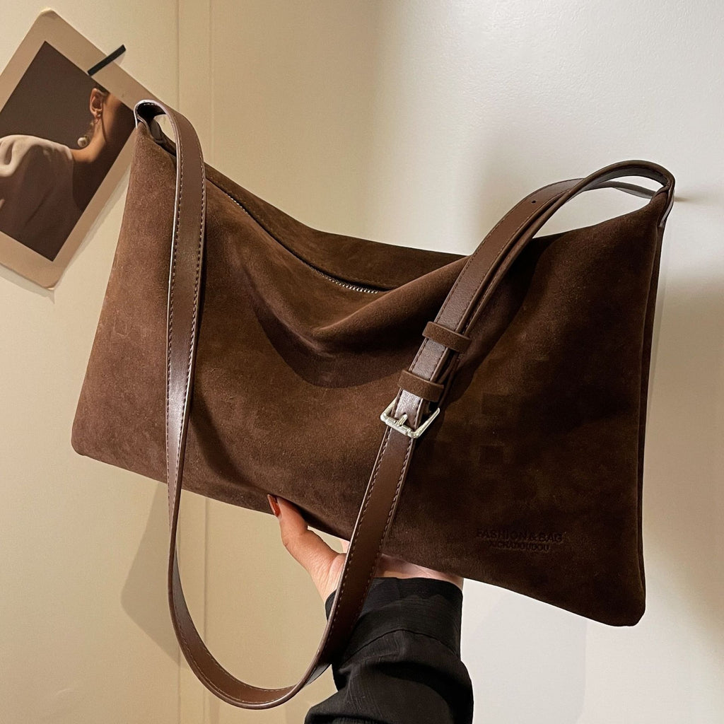 Vintage Frosted Suede Shoulder Bag
