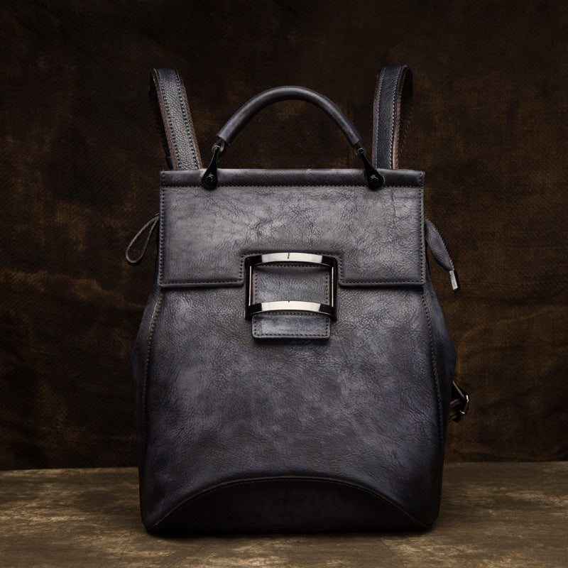 Vintage Leather Women Backpack