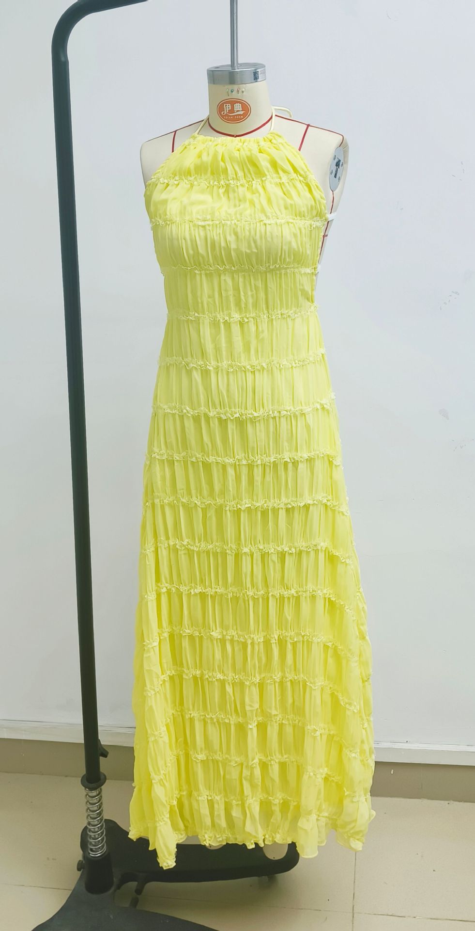 Backless Pleated Long Dress