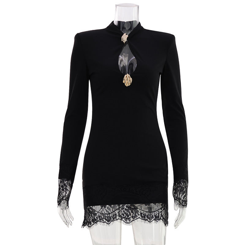 Slimming Lace-Panelled Pencil Dress