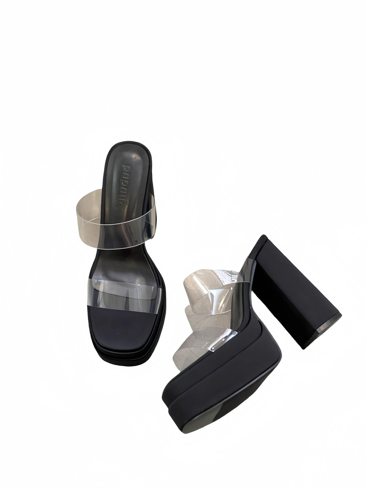 Chunky Heel Fish Mouth Sandals