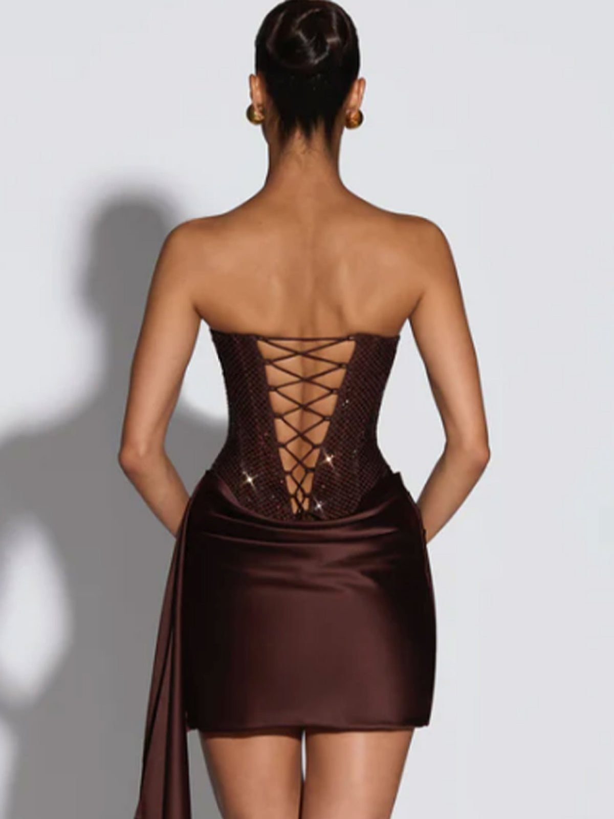 Strapless Dress with Rhinestones