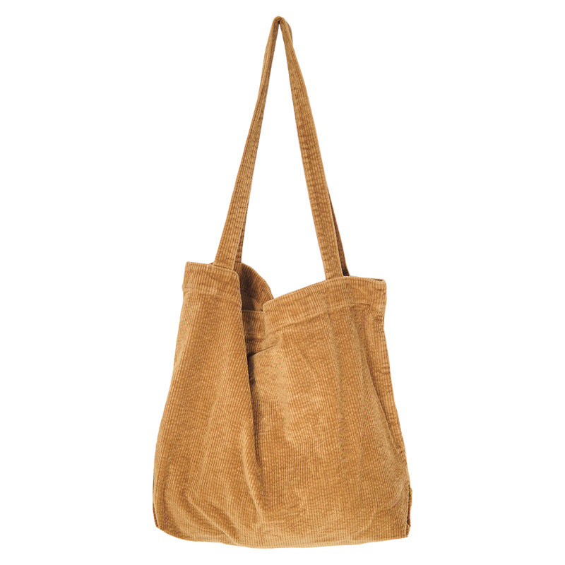 Casual Corduroy Shoulder Tote