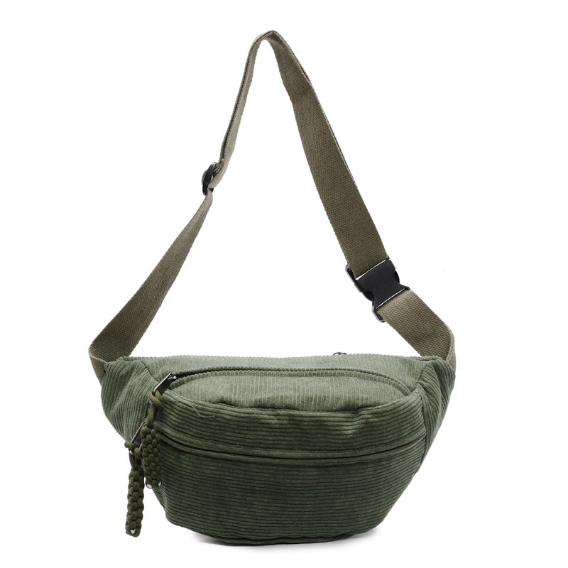 Woolen corduroy crossbody bag