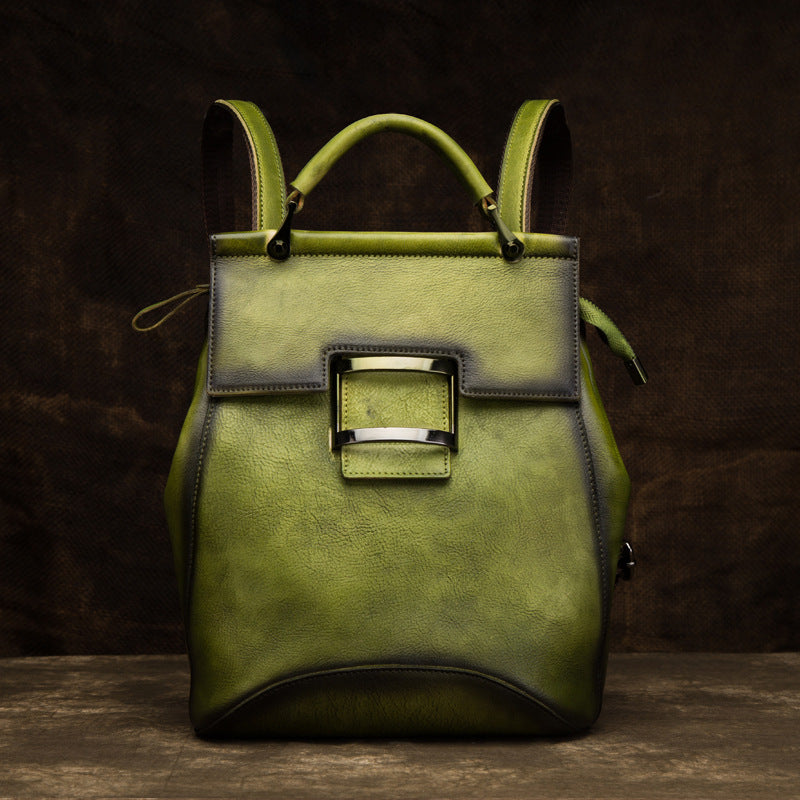 Vintage Leather Women Backpack