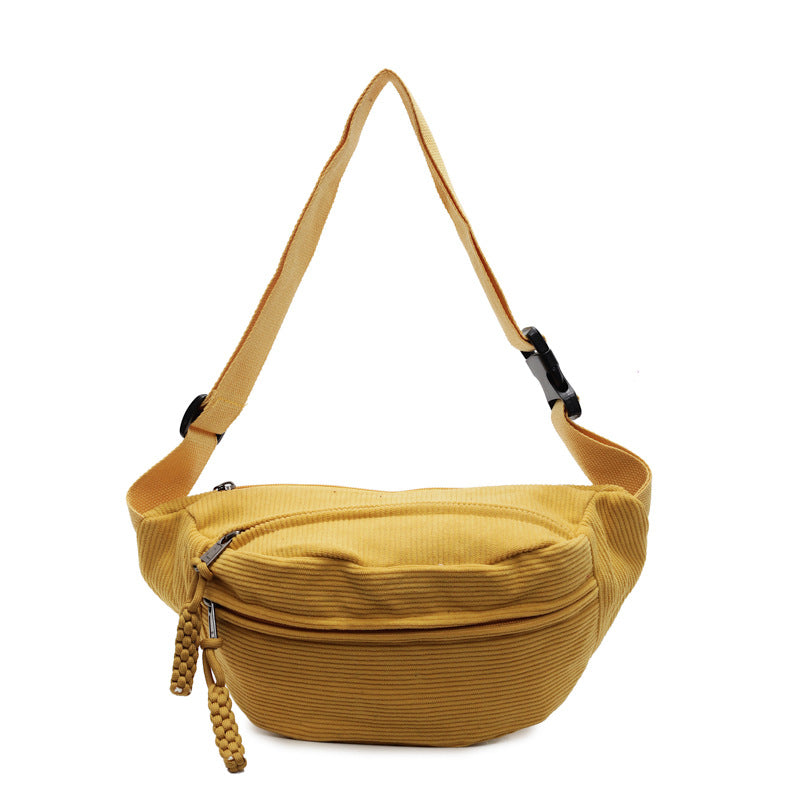 Woolen corduroy crossbody bag