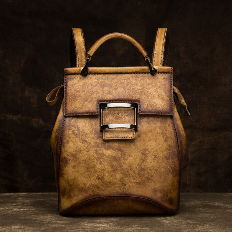 Vintage Leather Women Backpack