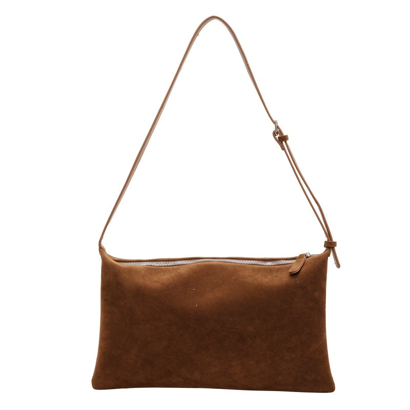 Vintage Frosted Suede Shoulder Bag