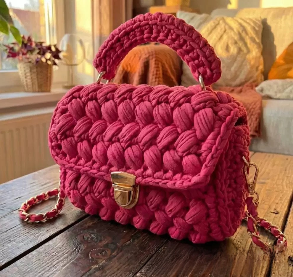 Vintage Crochet Chain Strap Bag