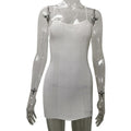 Knitted Dress Sexy Strapless Short Dress Backless Solid Color Dress