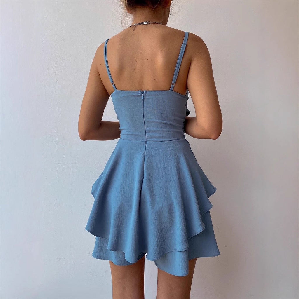 Solid Color Suspender Jumpsuit