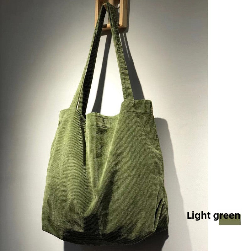Casual Corduroy Shoulder Tote