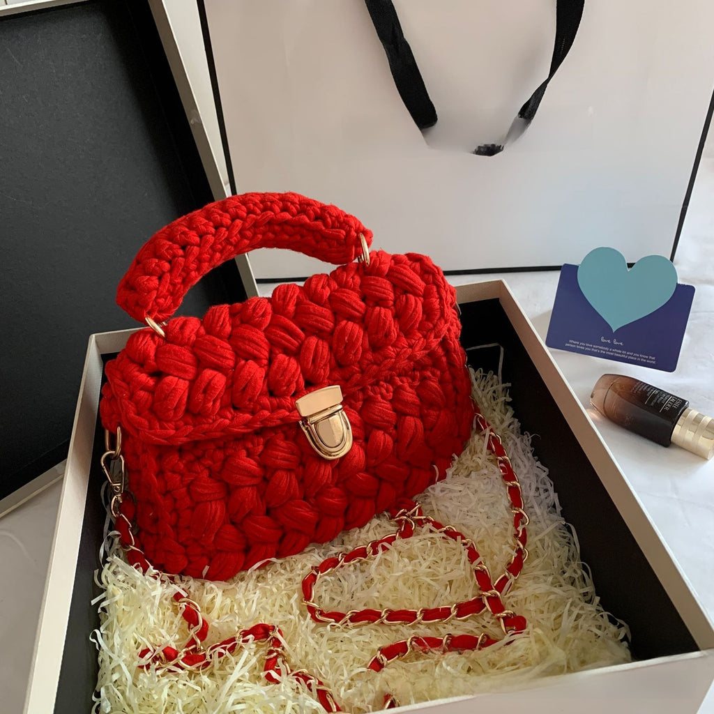 Vintage Crochet Chain Strap Bag