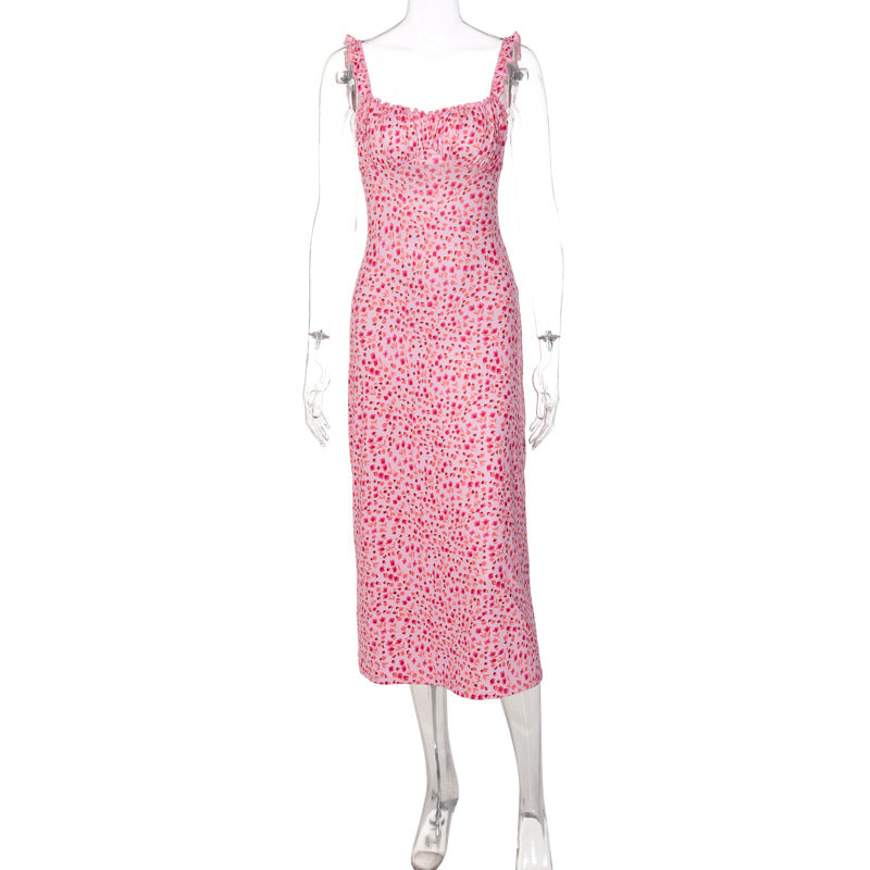 Floral Suspender Skirt Dress
