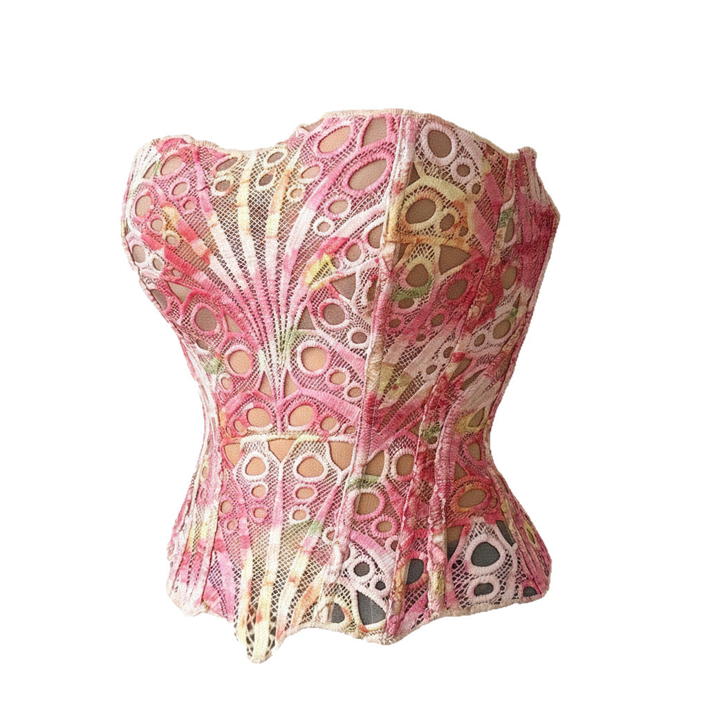 Embroidered Backless Waist Shaping Corset