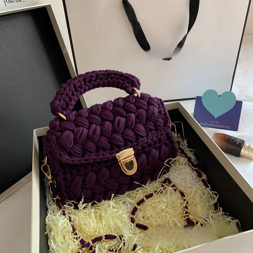 Vintage Crochet Chain Strap Bag