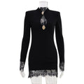 Slimming Lace-Panelled Pencil Dress