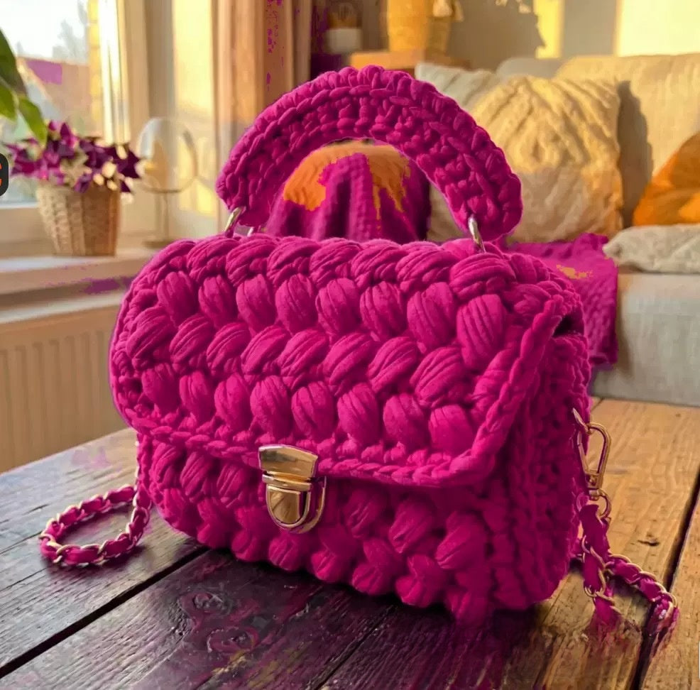 Vintage Crochet Chain Strap Bag