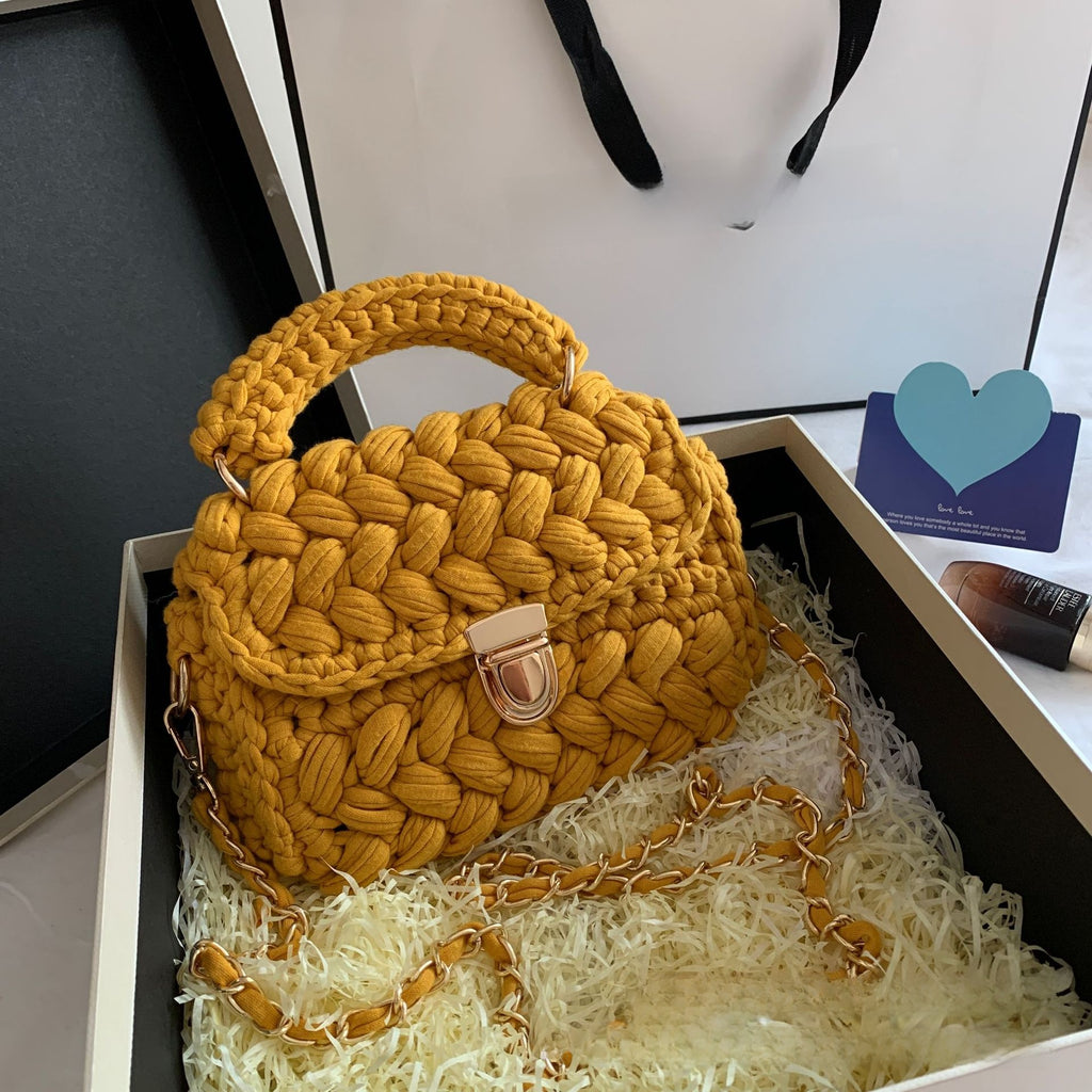 Vintage Crochet Chain Strap Bag
