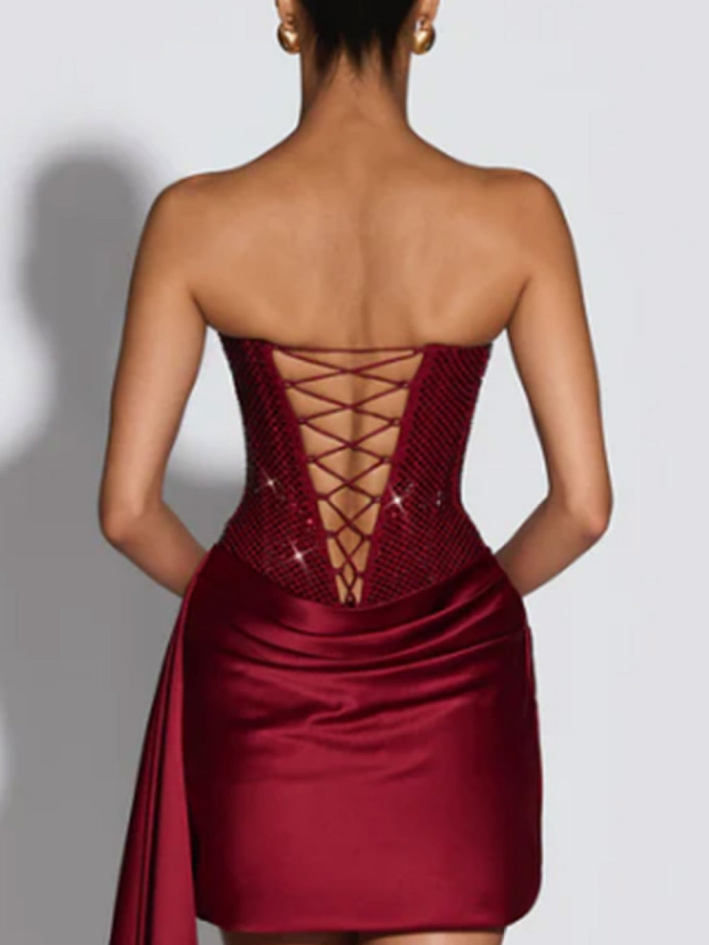 Strapless Dress with Rhinestones
