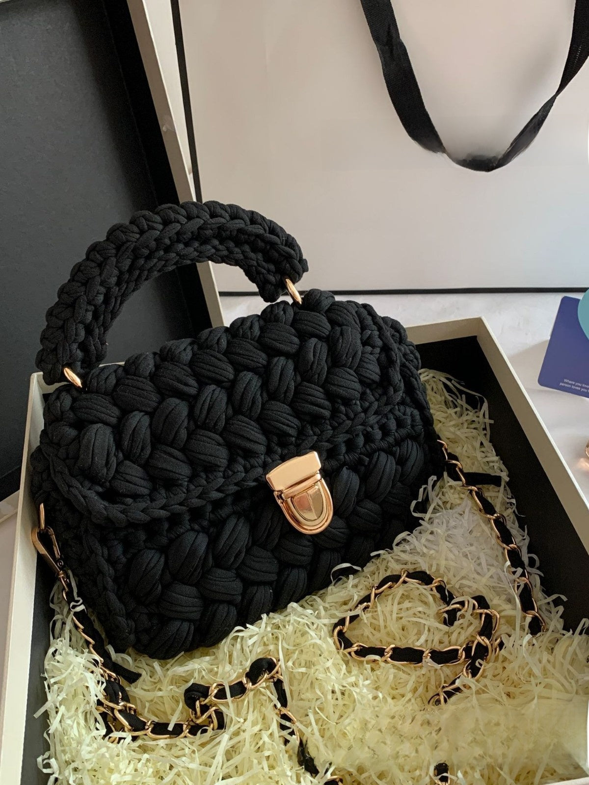 Vintage Crochet Chain Strap Bag