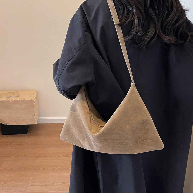 Vintage Frosted Suede Shoulder Bag