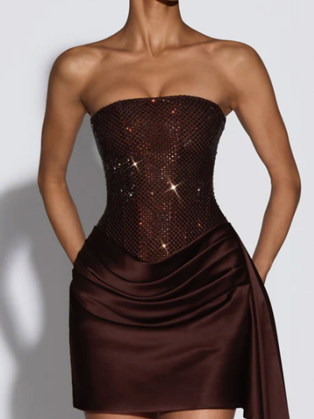 Strapless Dress with Rhinestones
