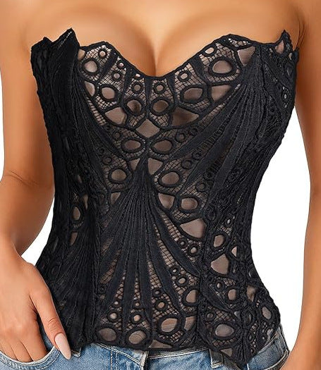 Embroidered Backless Waist Shaping Corset