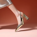Pearl Rhinestone Buckle Heel