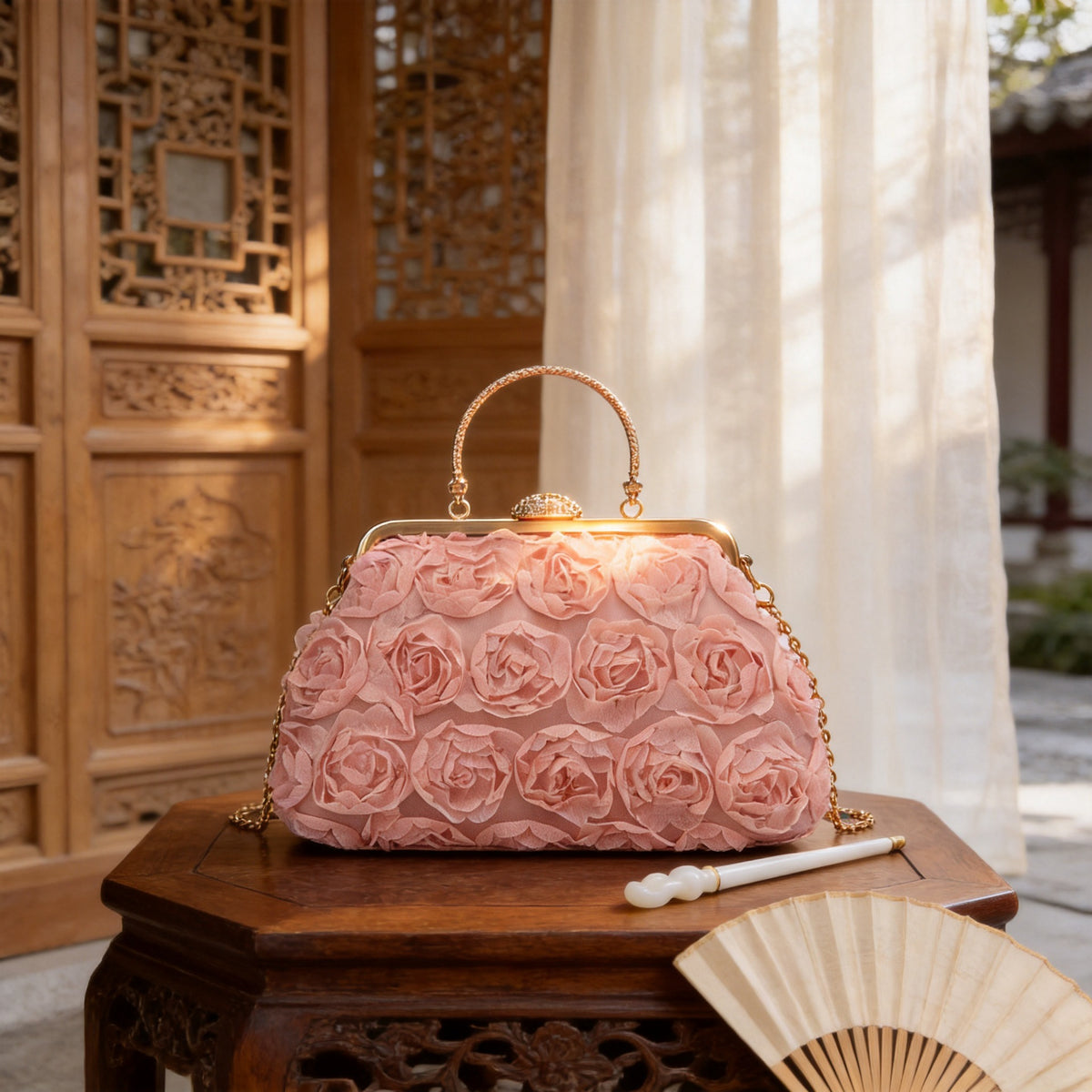 Floral Chain Shoulder Bag