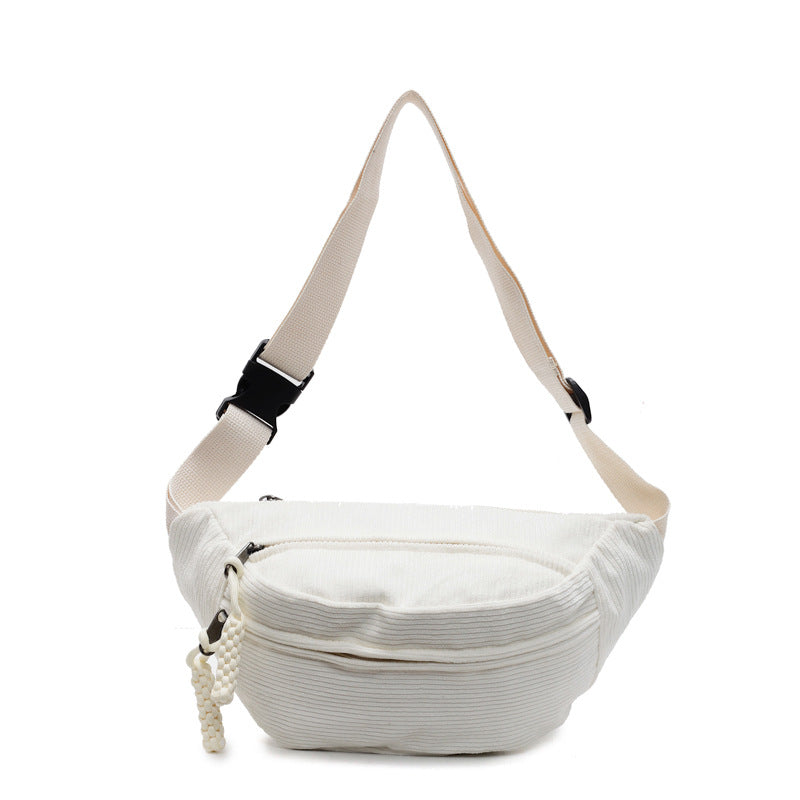 Woolen corduroy crossbody bag