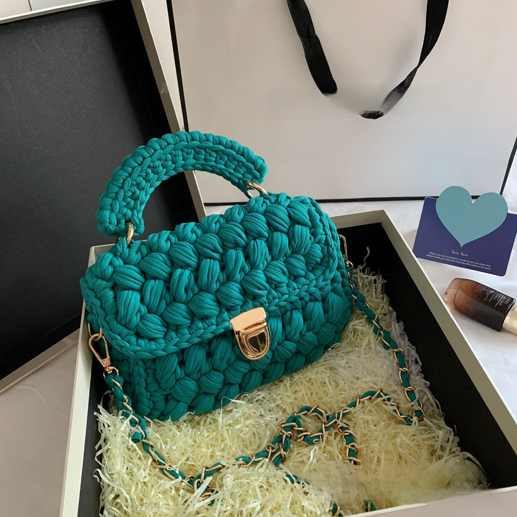 Vintage Crochet Chain Strap Bag